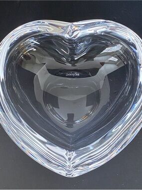 Orrefors Kosta Boda Clear Heart Glass Bowl - Transparent